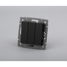 Механизм выключателя трехклавишный непроходной SWT-MK03-PL-BK-V (250V, 10A) (Arlight, -)