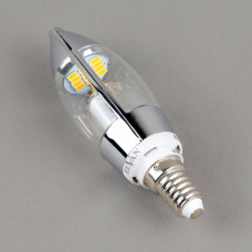 E14-5W-3000K-Dim-Q68 Лампа LED (свеча хром диммируется)